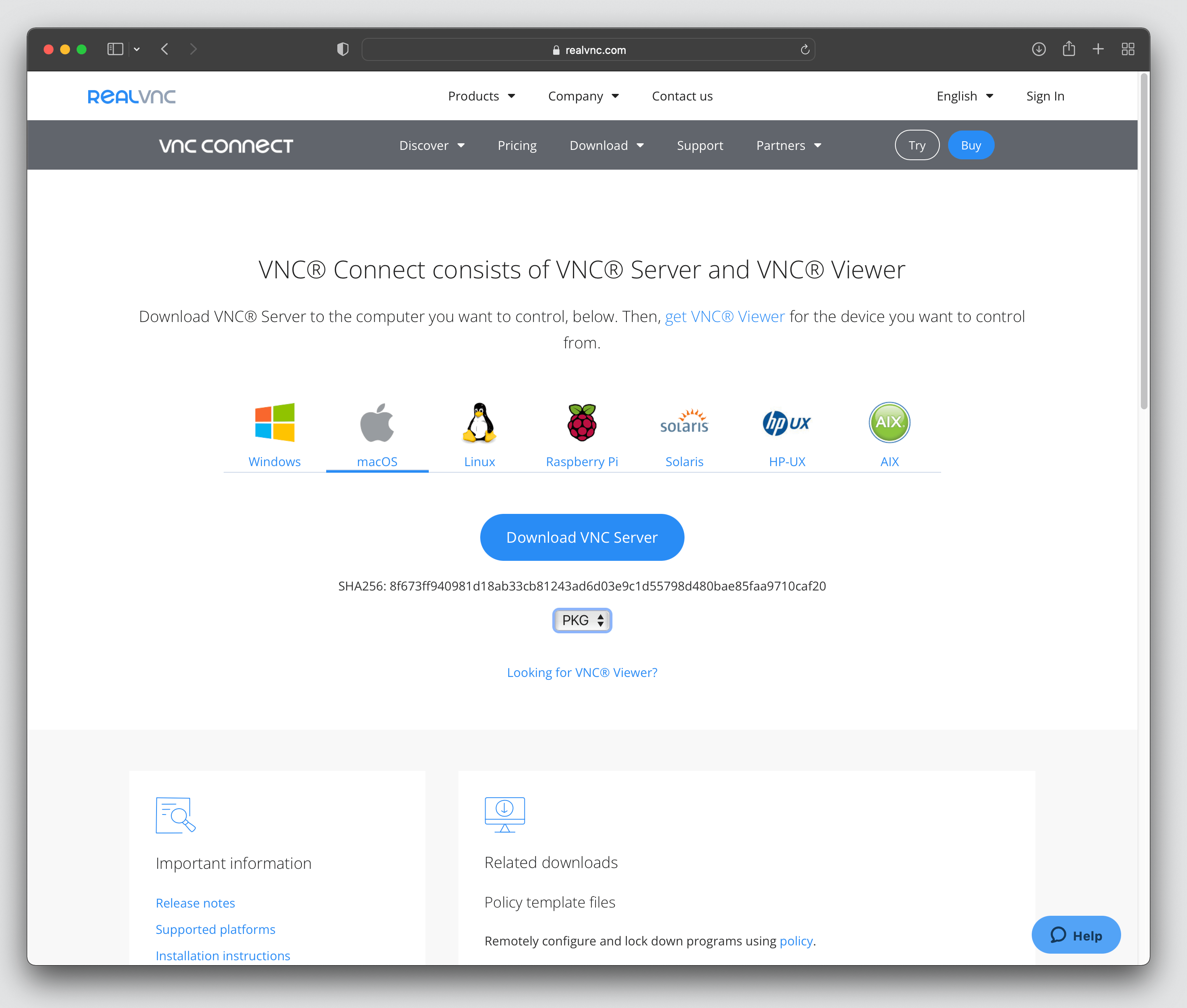 Download macOS VNC Server