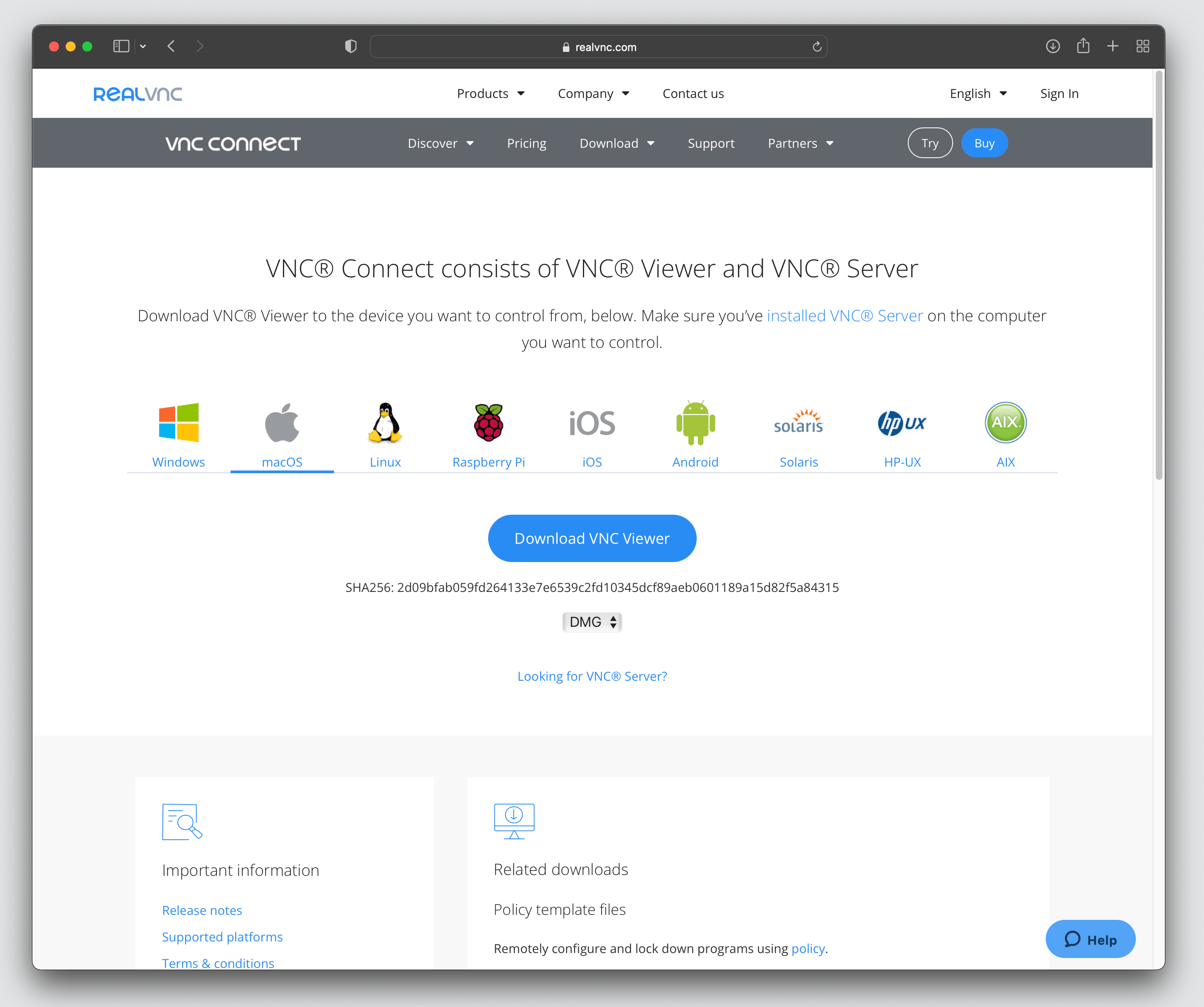 macOS screen sharing VNC Connect VNC Viewer install