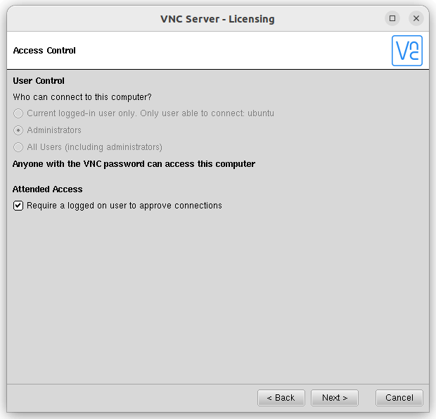 How to install VNC Server on Ubuntu VNC Connect cloud permission